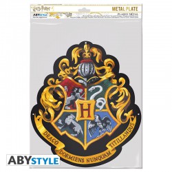 HARRY POTTER - Placa Metálica  "Hogwarts" (28x32)