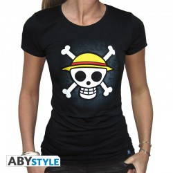 ONE PIECE - Tshirt "Skull with map" woman SS black - basic