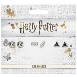 Harry Potter-Set de brincos - talismãs da morte, simbolo 9 3/4, coruja e carta