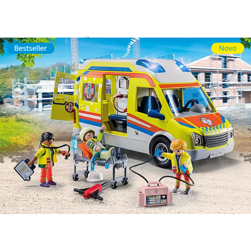 Playmobil -  City Life  - Ambulância com luz e som - 71202