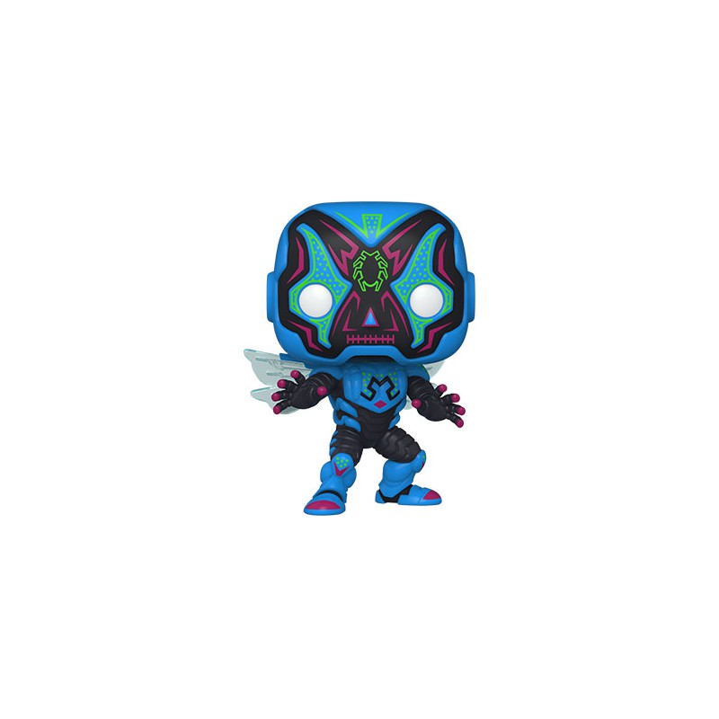 Funko Pop Heroes #410 - Dc Super Heroes - Blue Beetle (Day Of The Dead - Glows In The Dark Chase) (Gamestop Exclusive)