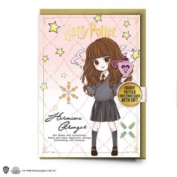 Harry Potter - Hermione Granger greeting card with Pin- postal- CineRéplicas