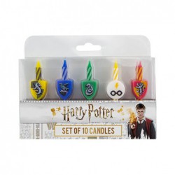 Set of 10 Birthday style Candles Harry Potter logo