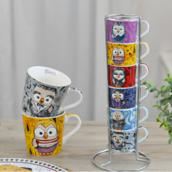 Addams Family -Goofi Set of 6 Stacking Mugs - 6 canecas de café