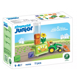 Playmobil :  JUNIOR: trator com semeadora de carga e descarga - 71773