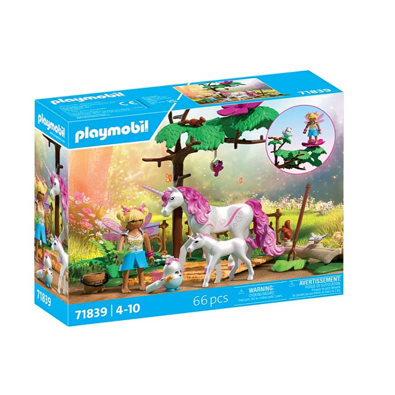 PLAYMOBIL - Magic Unicorns  Estábulo mágico unicórnio para mãe e potro  - 71839