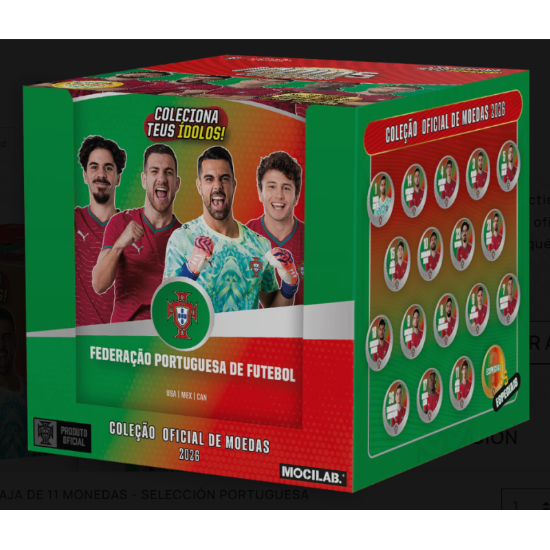 ICoins Collection FPF – Coleção Oficial de Moedas da Seleção Portuguesa - caixa completa com 11 saquetas