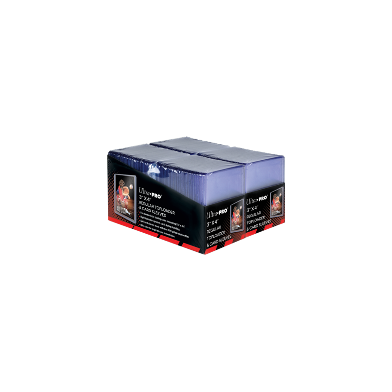 UP - Toploaders Regular 3" x 4" + Sleeves para Cartas (Pack de 200)