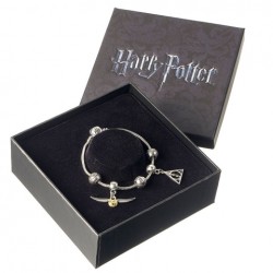 Harry Potter - Pulseira em prata . Deathly Hallows/ Snitch/ talismã da Morte